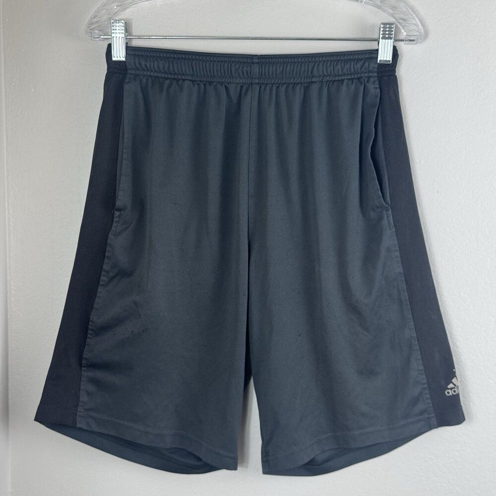 Adidas Training Shorts Mens Medium Black Gray Climalite Workout Basketball Gym - Picture 1 of 7